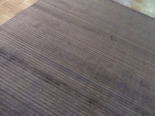 8"x10" Hand Loomed Brown Oriental Rug Bamboo Silk Modern