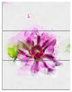 Purple Flower with Green Leaves, Floral Triptych Canvas Print, 28x36, 3 Panels