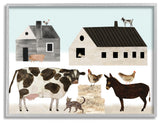 Minimal Farm Animals Barn and Home, 30 x 24