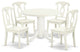 Shke5-Lwh-W 5Pc Round 42 Inch Table And 4 Panel Back Chairs