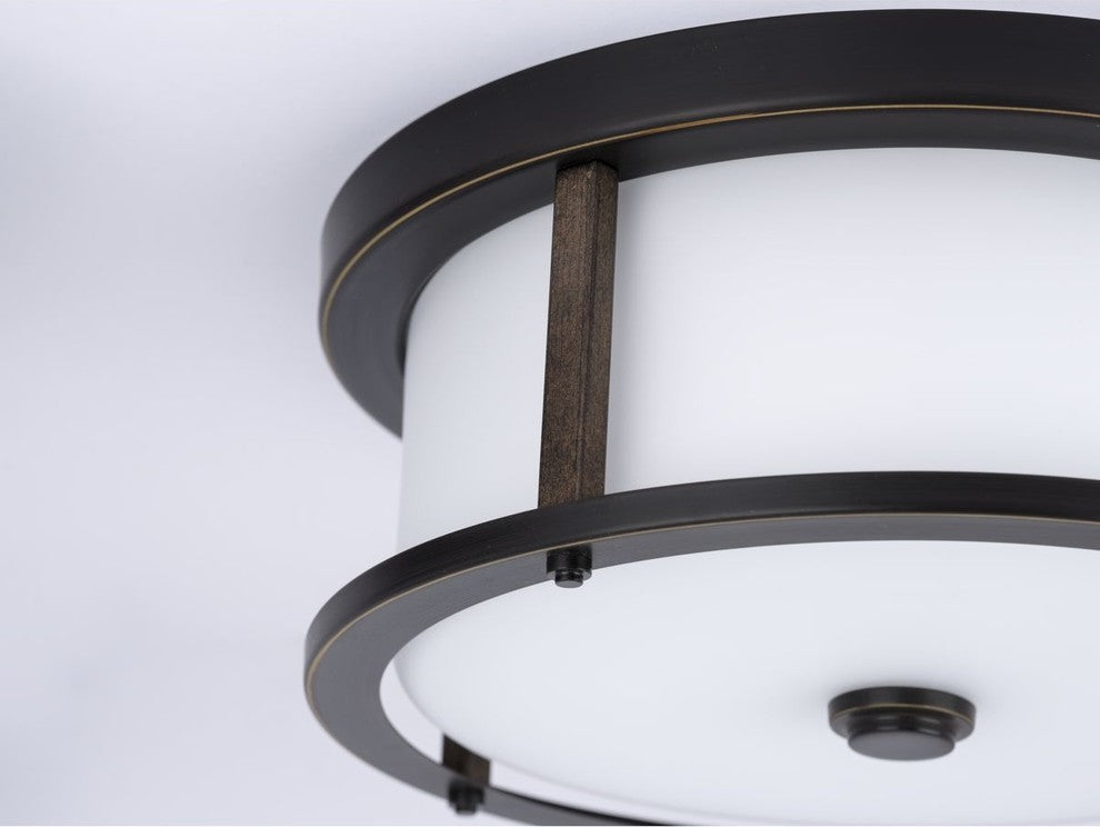 Mast Collection 2-Light 13" Flush Mount, Antique Bronze