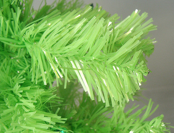 Pre-Lit Artificial Pencil Christmas Tree, Green Lights, Chartreuse Green, 12'