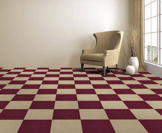 Tan/Beige Self-Adhesive Solid Carpet Tiles 12Pcs - Actual: 12" x 12"