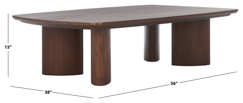 Safavieh Couture Barnard Rectangle Wood Coffee, Walnut