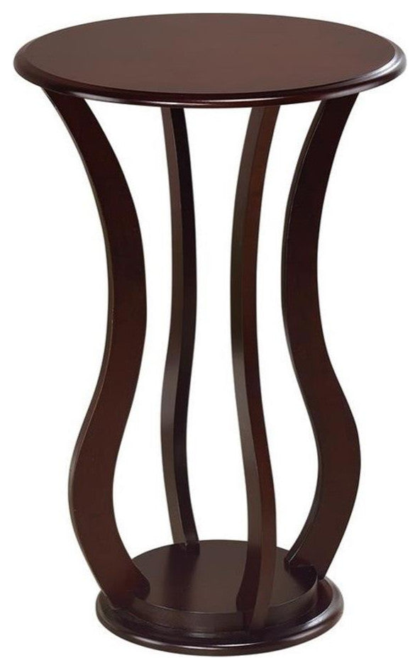 Coaster Elton Traditional Wood Round Top Accent Table in Cherry