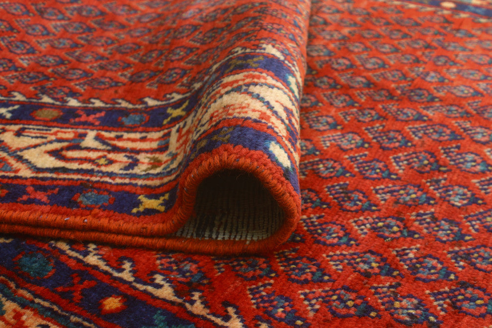 Fine Vintage Distressed Sidney Red/Beige Runner, 3'6x10'4