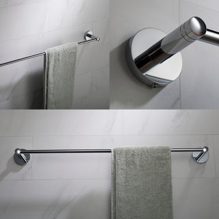 4-in-1 Elie Bath Hardware Set Towel Bar, Ring, Paper Holder, Hook Chrome