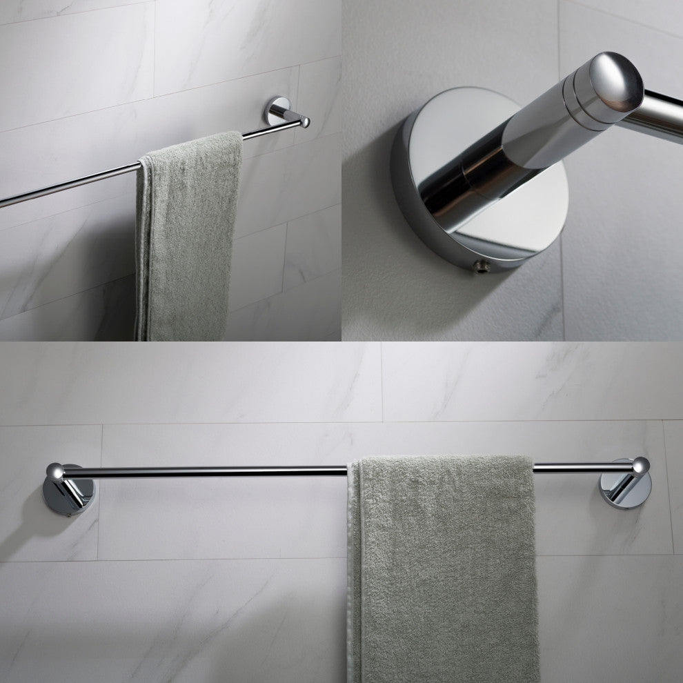 4-in-1 Elie Bath Hardware Set Towel Bar, Ring, Paper Holder, Hook Chrome