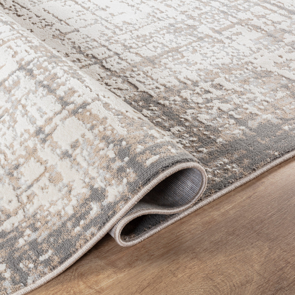 High-Low Kinsley Ivory/Beige Rug, Ivory, 10'x14'