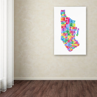 "Manhattan New York Typography Text Map" Canvas Art by Michael Tompsett