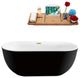 59" Streamline Bathtub and Tray With Drain, Polished Brass