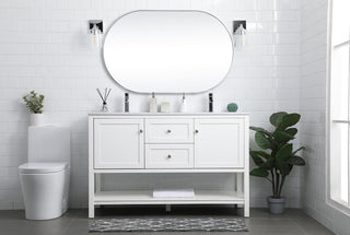 54" Double Bathroom Vanity, White