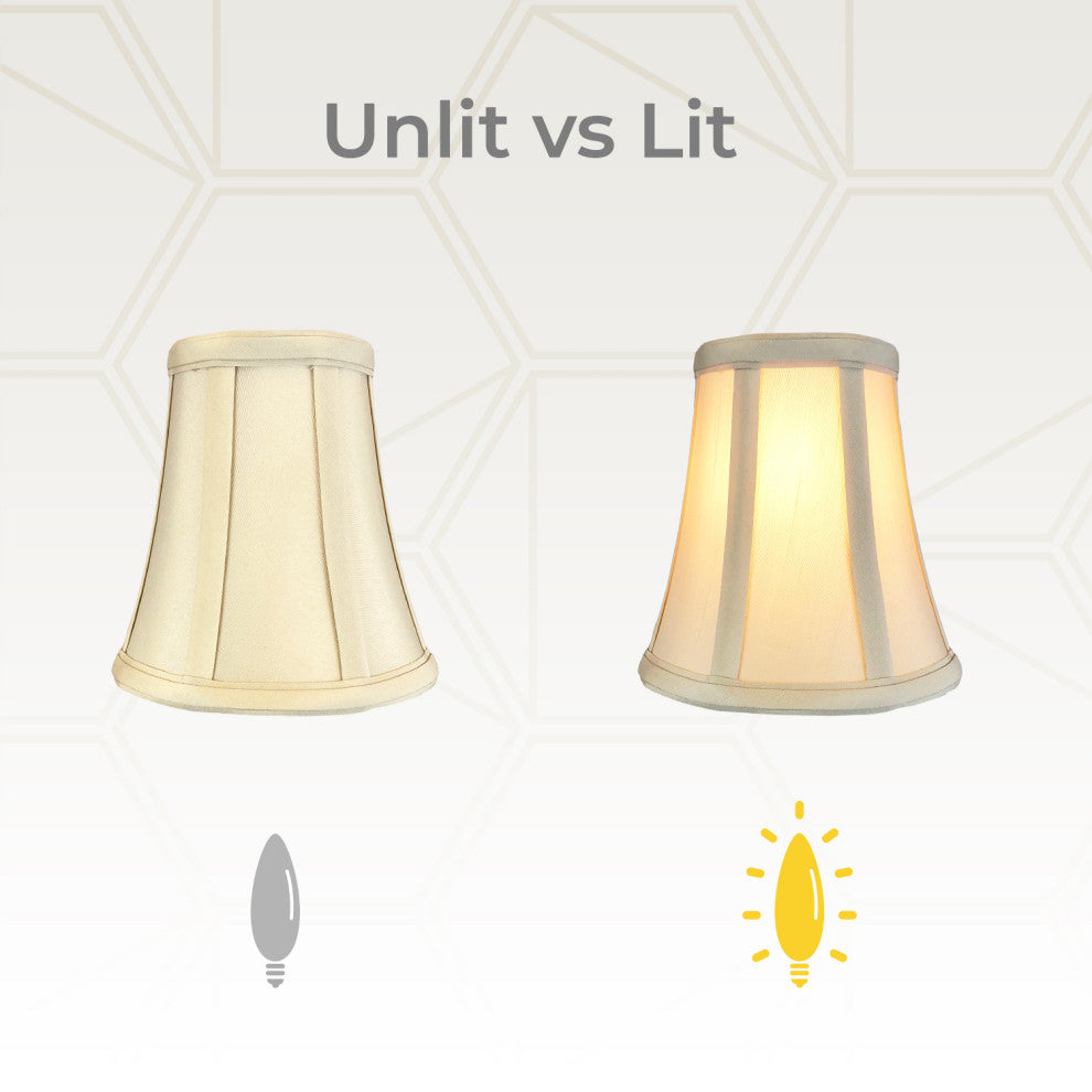 Royal Designs True Bell Basic Lamp Shade, Flame Clip Fitter, Beige, Set of 2