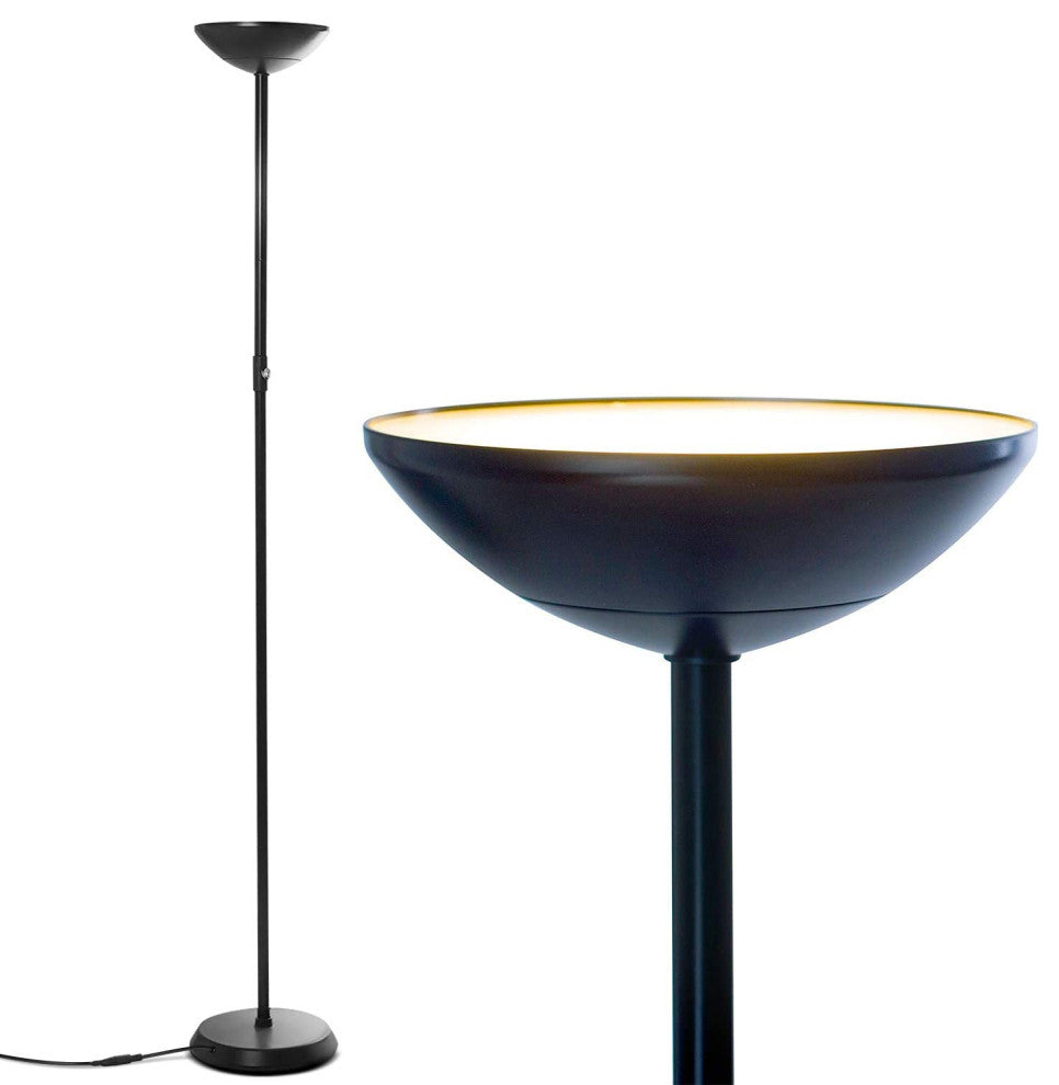 Brightech SkyLite LED Torchiere Floor Lamp "“ Bright for Reading, Black