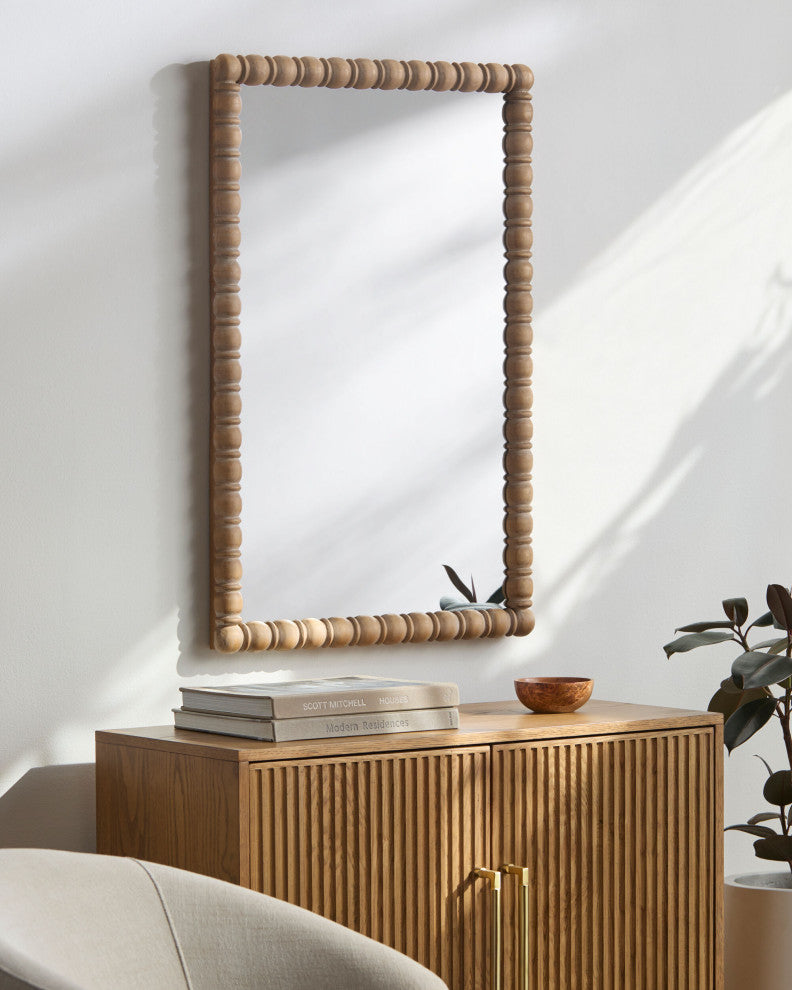 Galey Alix x Livabliss Karling Blair GAKB-1000 Accent Mirror, Antiqued Brown, 37"h X 24"w X 2"d