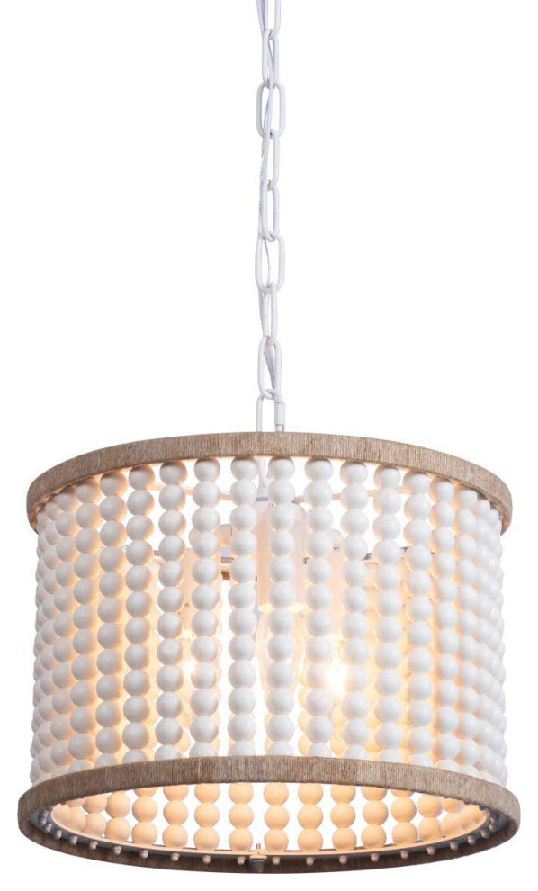 Wood Beaded Chandelier Rust Kitchen Island Pendant Light