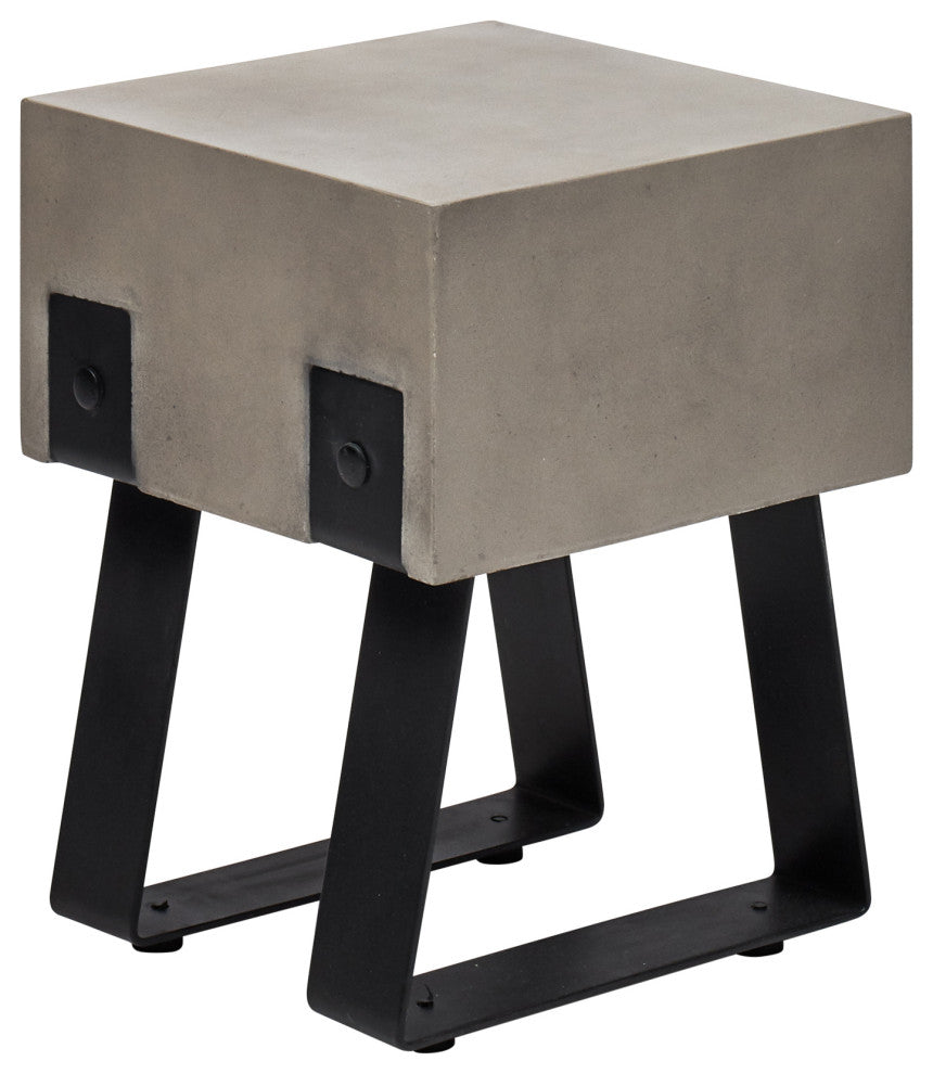 Mixx Industrial Stool, Black Legs, Dark Gray Seat