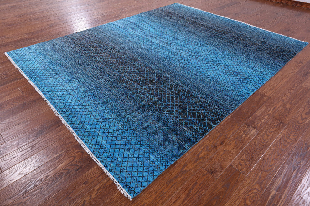 8' 1" X 10' 3" Savannah Grass Hand-Knotted Wool Rug - Q13201