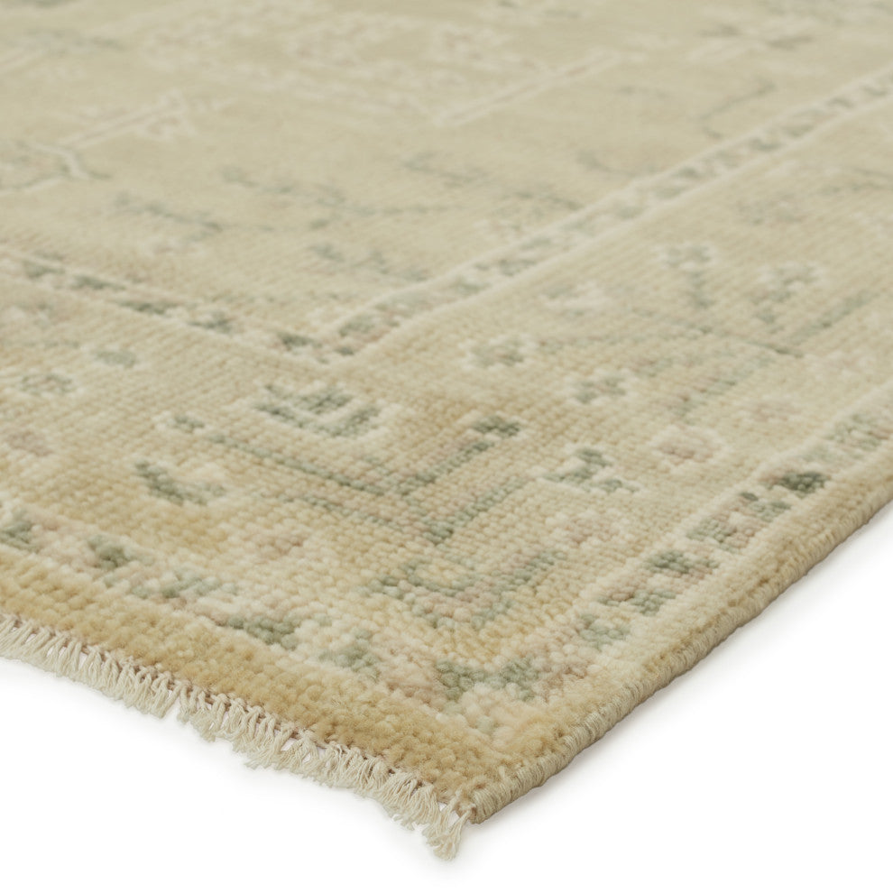 Jaipur Living Ginerva Hand-Knotted Oriental Area Rug, Cream/Green, 3'x10'