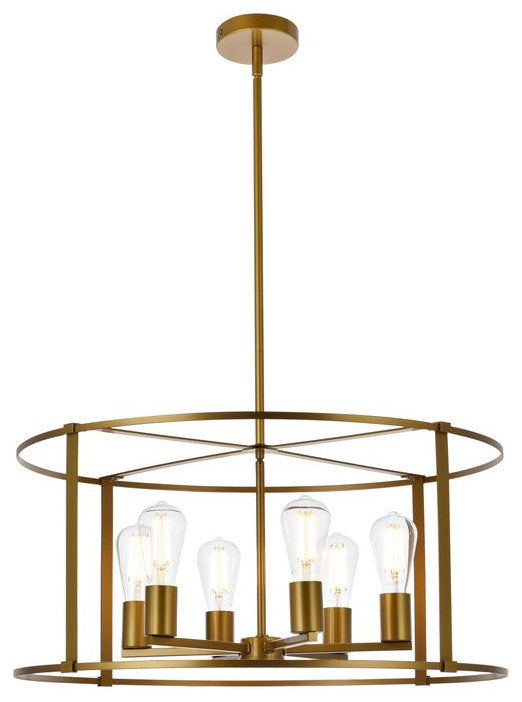 Ava 6-Light Pendant, Brass