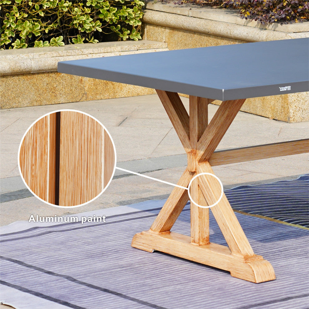 72" Aluminium Coated Dining Table with Umbrella Hole
