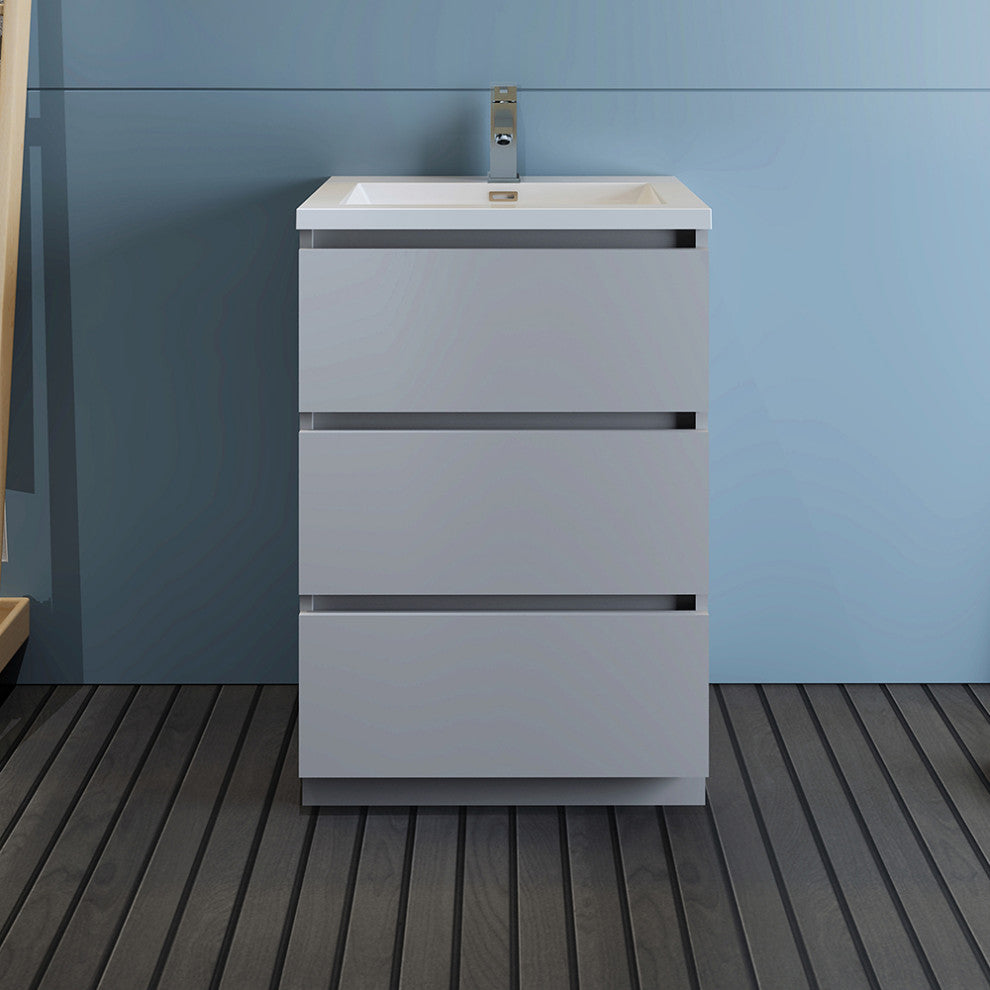 Fresca Lazzaro 24" Gray Cabinet With Integrated Sink
