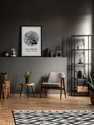 "Baltimore Map" Framed Painting Print, 8x12