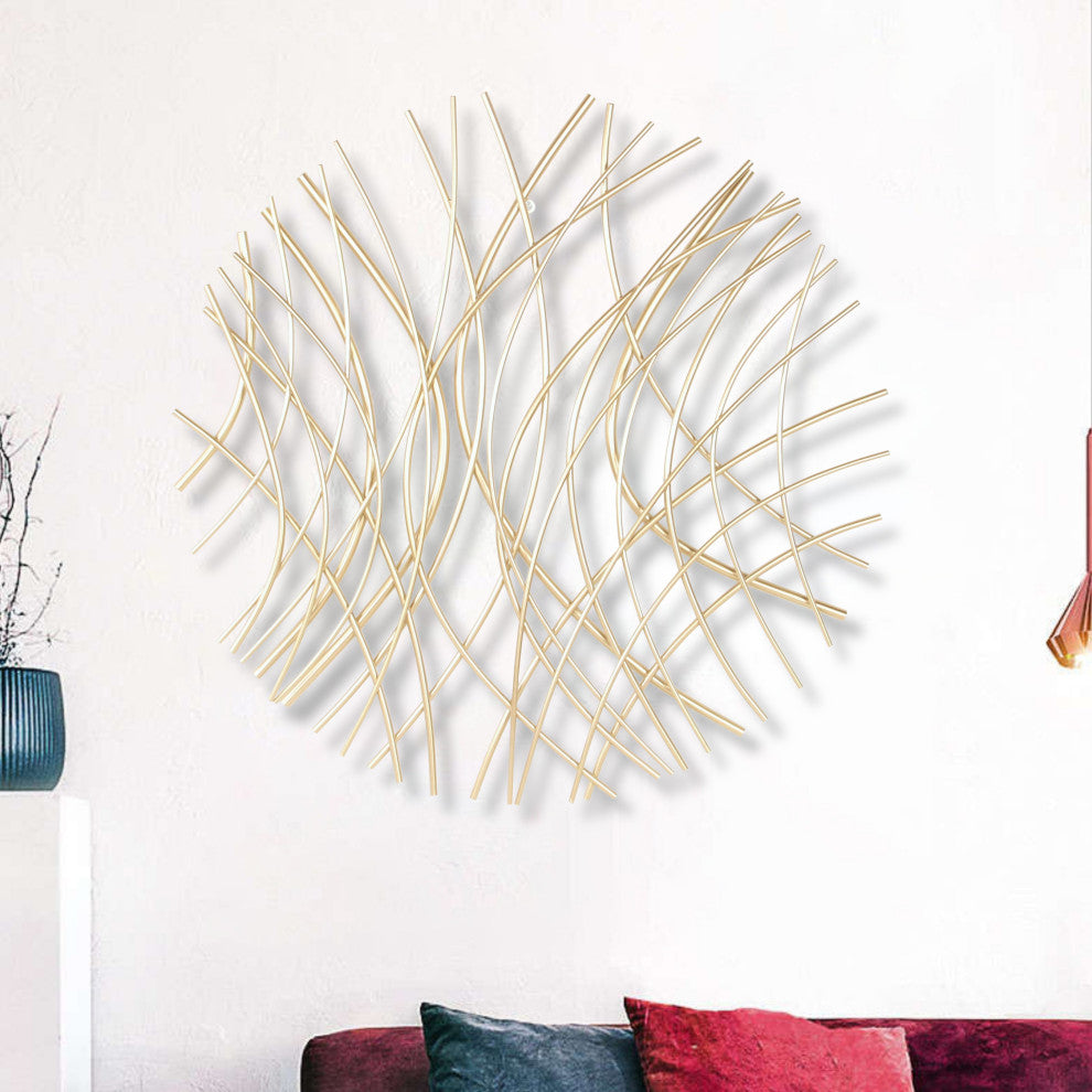 Eleni Large Abstract Wall Decor - Gold