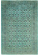 Overdyed One-of-a-Kind Hand-Knotted Area Rug Green, 6' 2" x 9' 1"