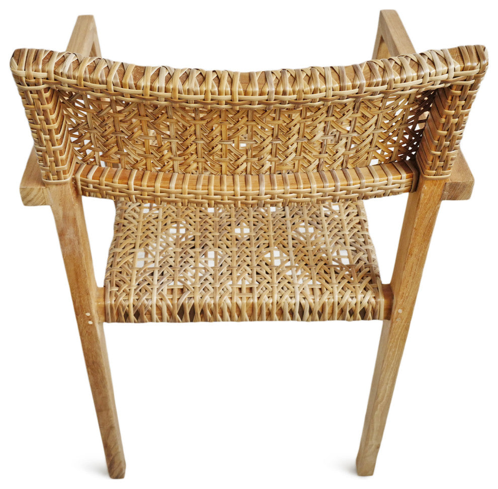 Outdoor Faux Rattan Teak Chair
