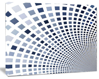 Blue Square Pixel Mosaic Illustration, Abstract Wall Art Canvas, 40x30