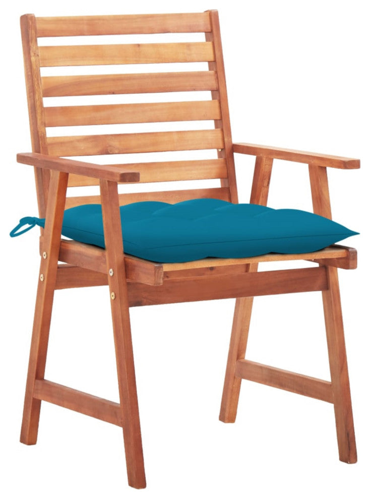 vidaXL Outdoor Dining Chairs, Set of 3, With Cushions Solid Acacia Wood