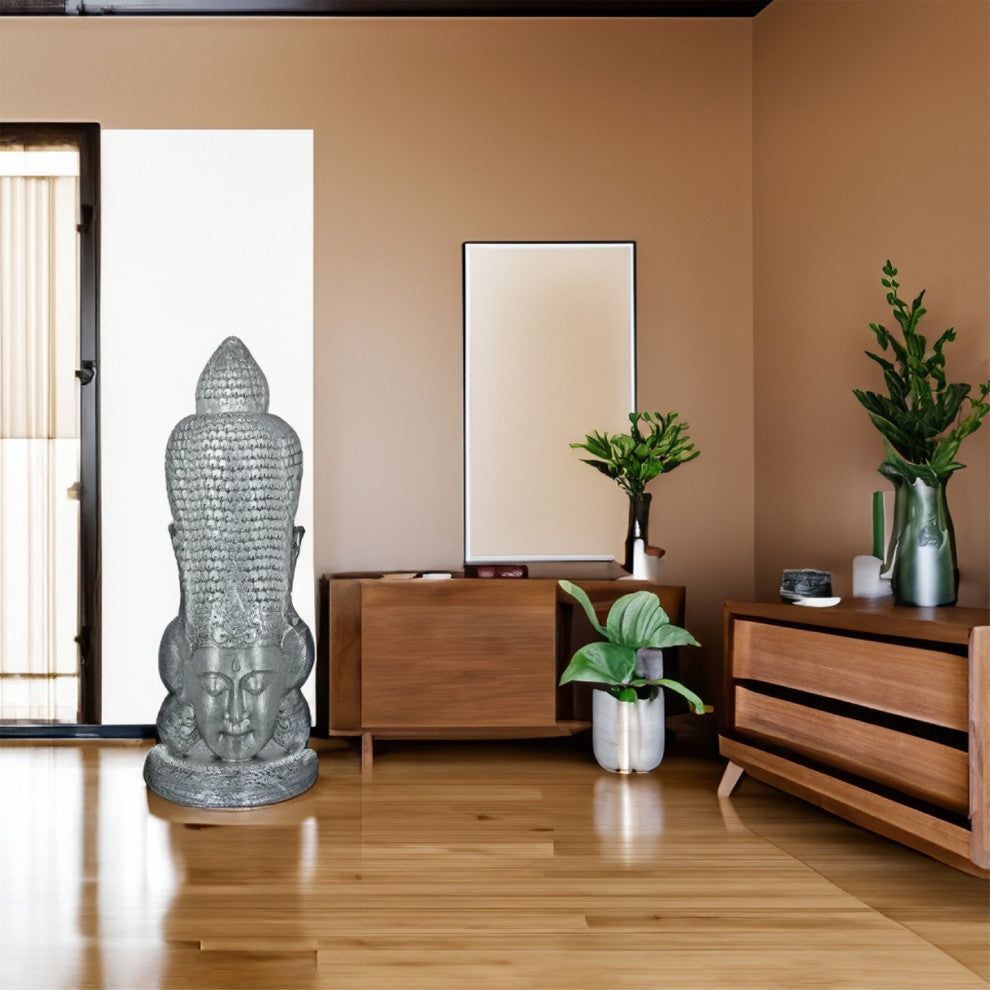 Silver Buddha Statue Home Decor