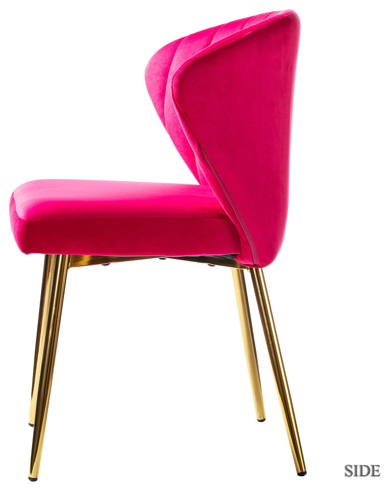Milia Dining Chair Set of 4, Fuchsia