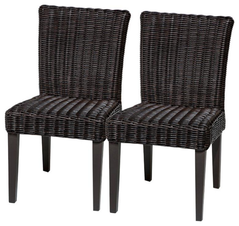 2 Venice Armless Dining Chairs Black