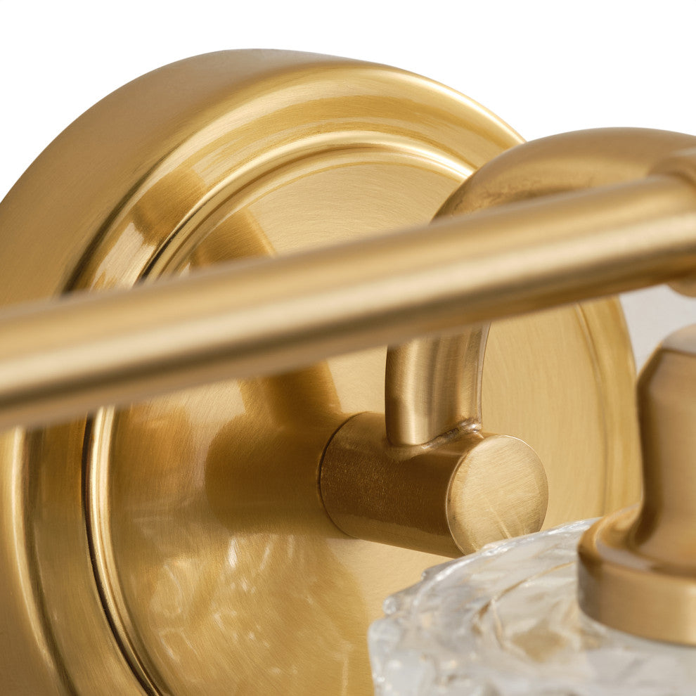 Modern 3-Light Bathroom Vanity Light with Textured Cylinder Glass Shade