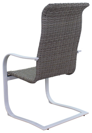 Courtyard Casual Santa Fe Wicker Spring Chairs, Set of 4, White