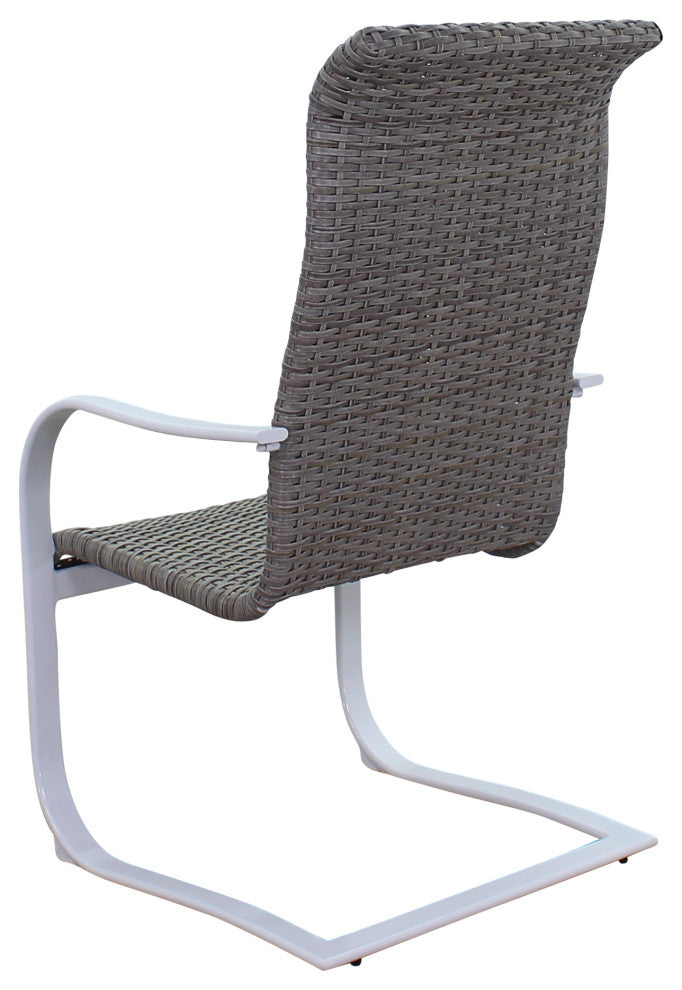 Courtyard Casual Santa Fe Wicker Spring Chairs, Set of 4, White