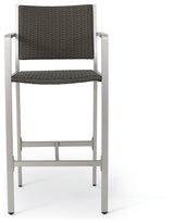 GDF Studio 5-Piece Coral Bay Outdoor Gray Wicker Bar Set, Wicker