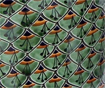 Green Peacock Talavera Ceramic Bathroom Set