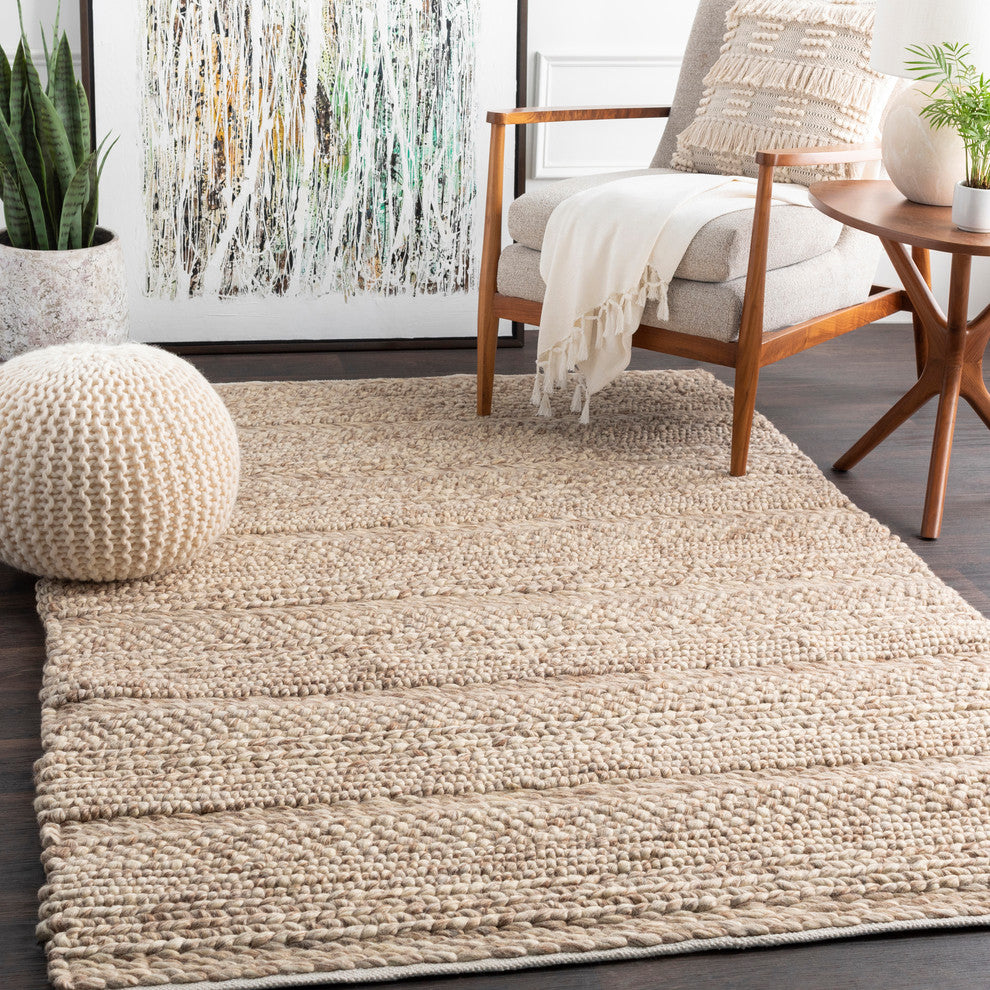 Surya Tahoe TAH-3700 Texture Area Rug, Cream, 5' x 8' Rectangle