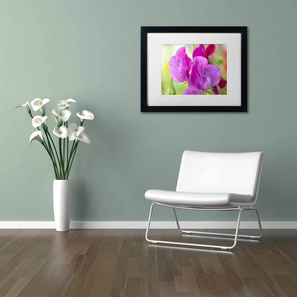 Cora Niele ''Two Sweet Pea Flowers'' Matted Framed Art