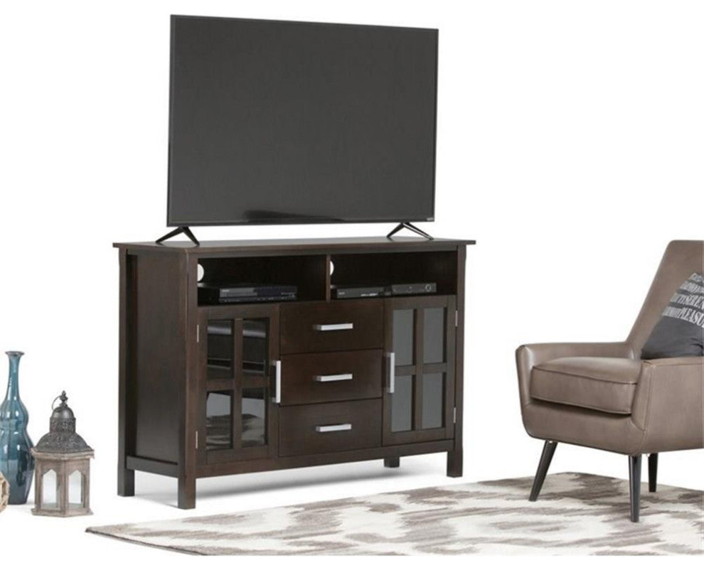 Wood 53 Inch Wide Tv Media Stand & In Hickory Brown For Tvs Up To 55 I