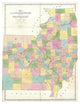 "Map of Illinois & Missouri, 1839" Digital Paper Print by David H. Burr, 19"x24"