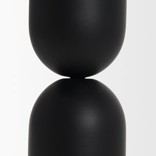 Qamra Medium Black Metal Pillar Candle Holder