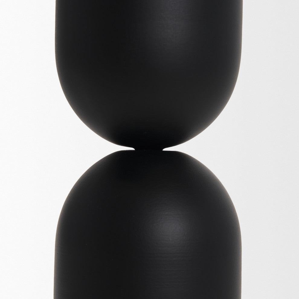 Qamra Medium Black Metal Pillar Candle Holder