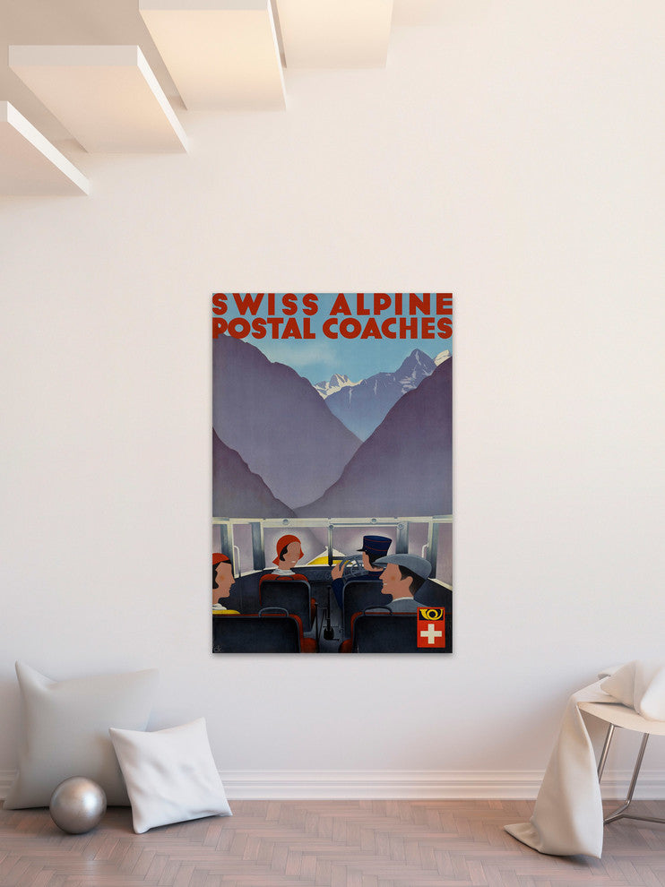 "Postal Coaches" Painting Print on Wrapped Canvas, 24"x36"