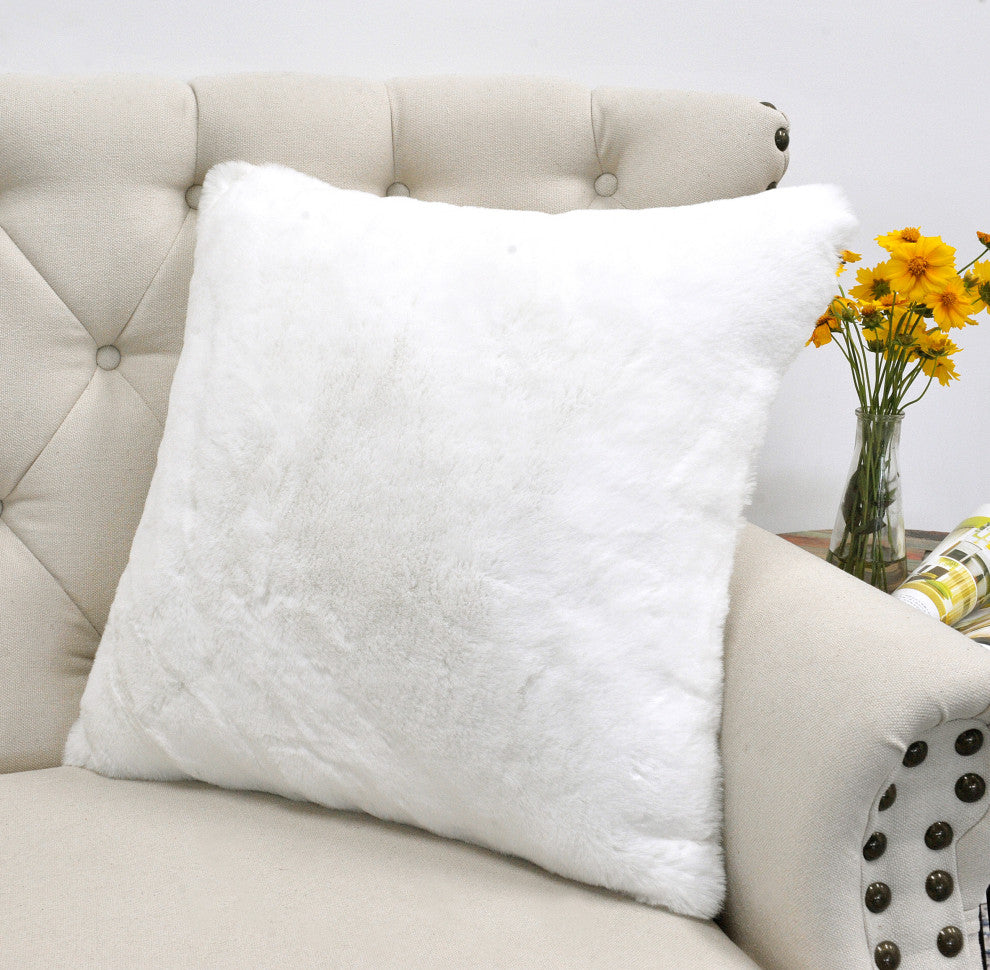 Heavy Faux Fur Throw Pillow Covers 2pcs Set, Erget, 20''x20''