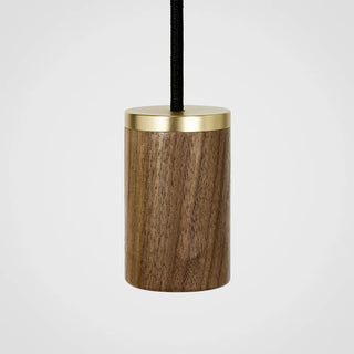 Large canopy white & walnut, brass grip with 9 walnut pendants & 9 Voronoi II US