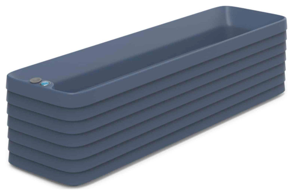 TruDrop Slat Self Watering Windowbox, Midnight, Large 47"x13"x12"h